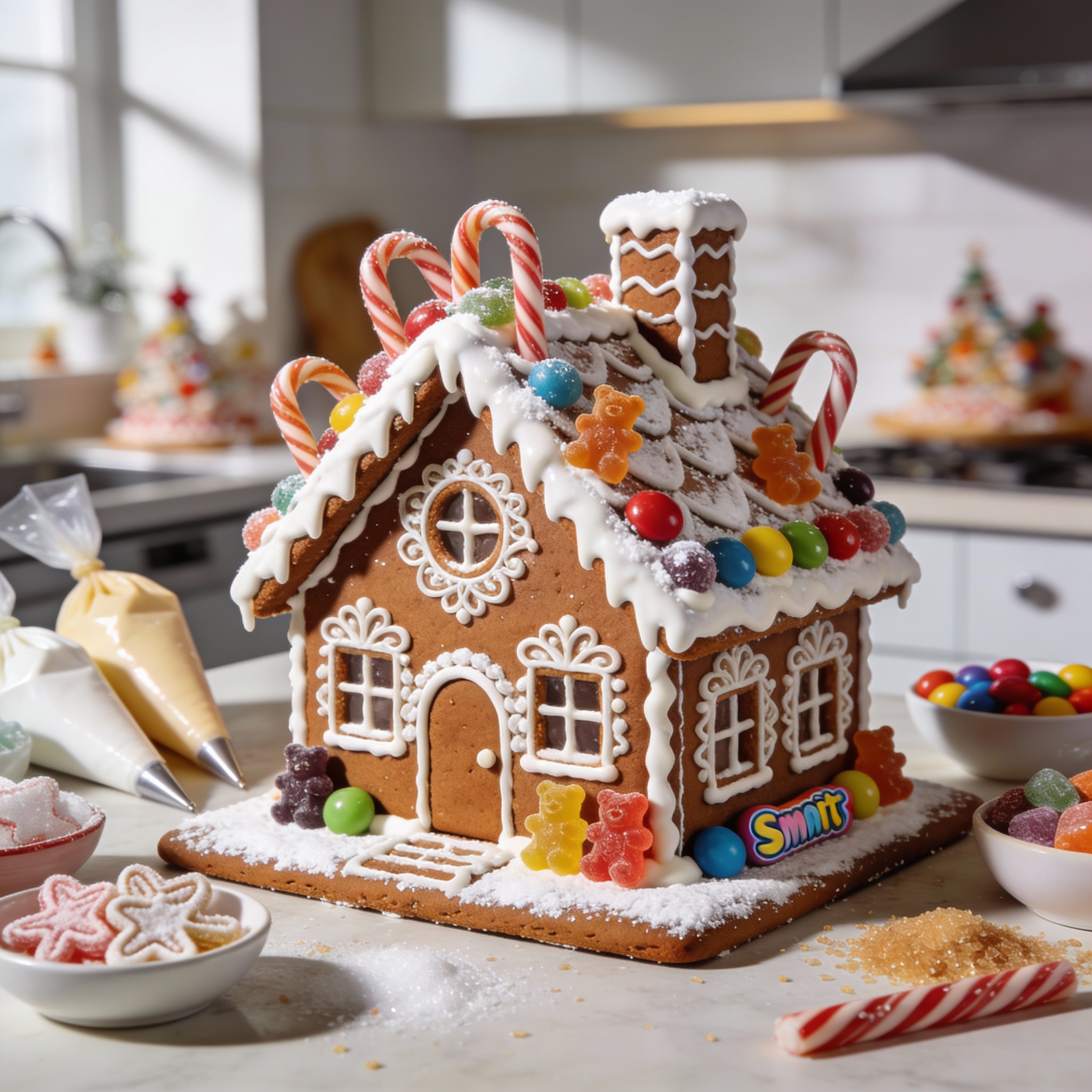 Lebkuchenhaus dekorieren